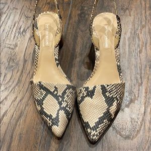 Snake skin block heels